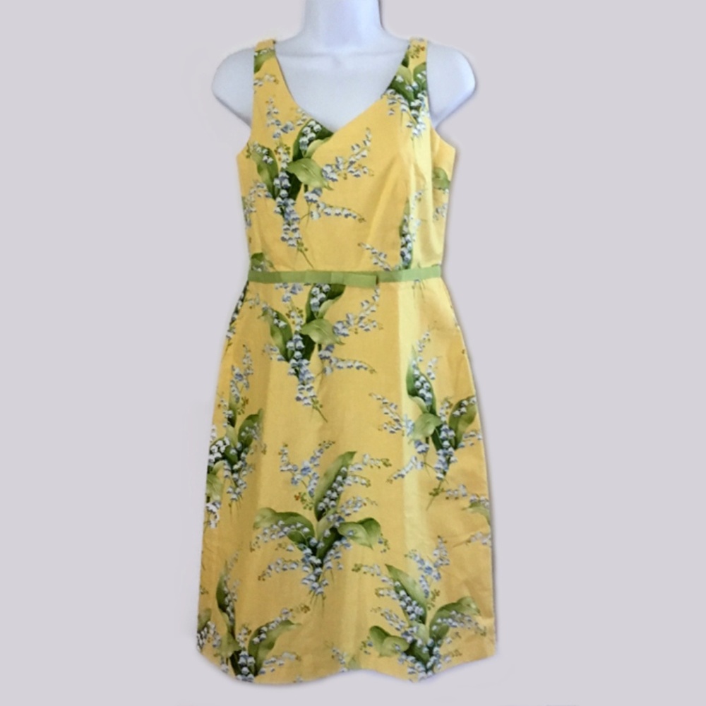 NWOT J. G. Hook Yellow and Green Floral Dress
